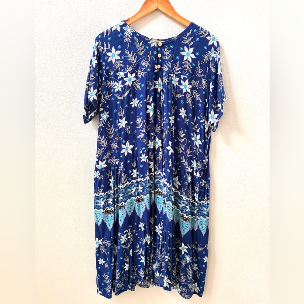Vintage Cotton Floral House Dress (Free Size) - Picture 1 of 5